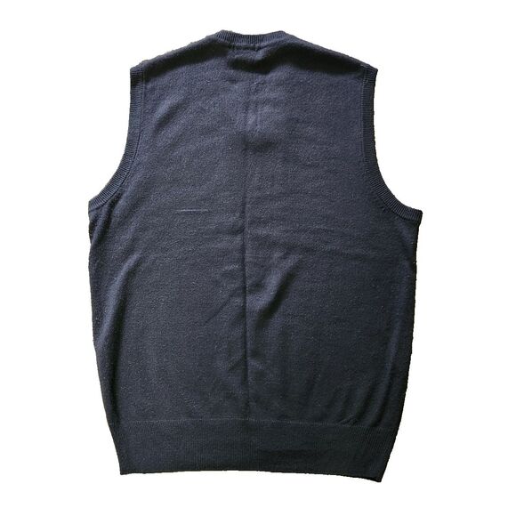 VTG Mens Dockers Knit Vest Size L 100% Acrylic Argyle Diamond Black Gray Preppy - Picture 2 of 10